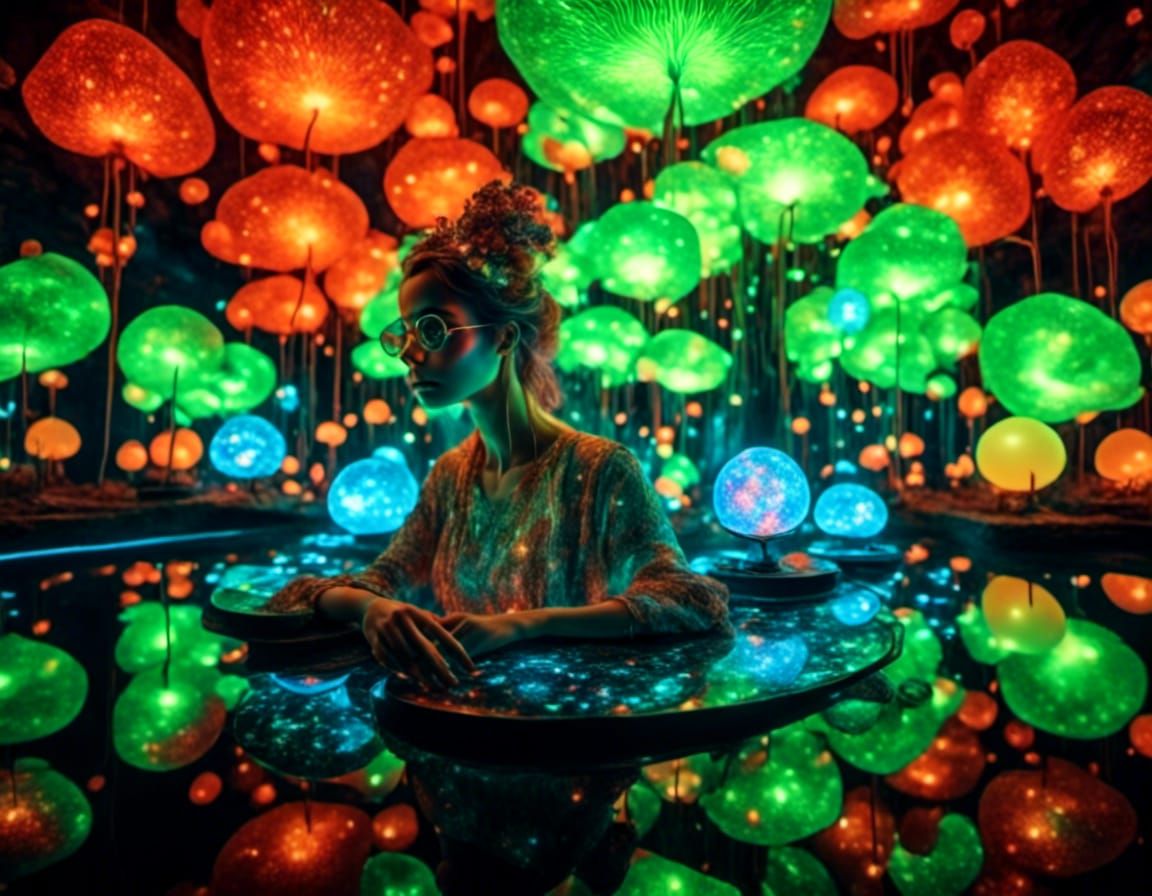 Psychedelic DJ in Cyberpunk Style