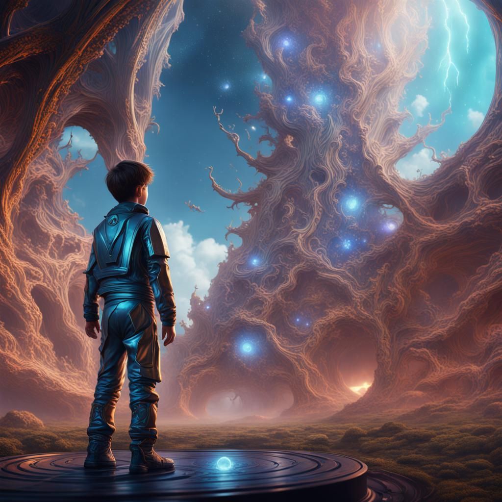 Futuristic Chrome Boy Astral Projection