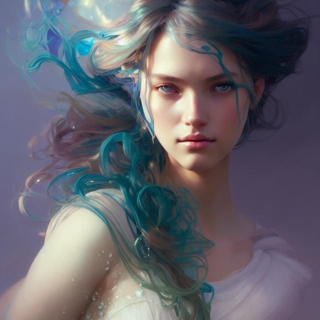 Detailed Portrait of a Princess in Art Nouveau Style