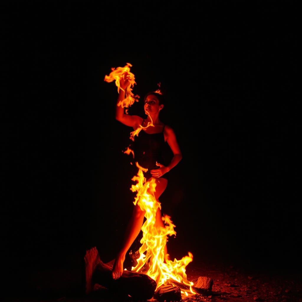 Woman Ablaze: Transformational Fire Art