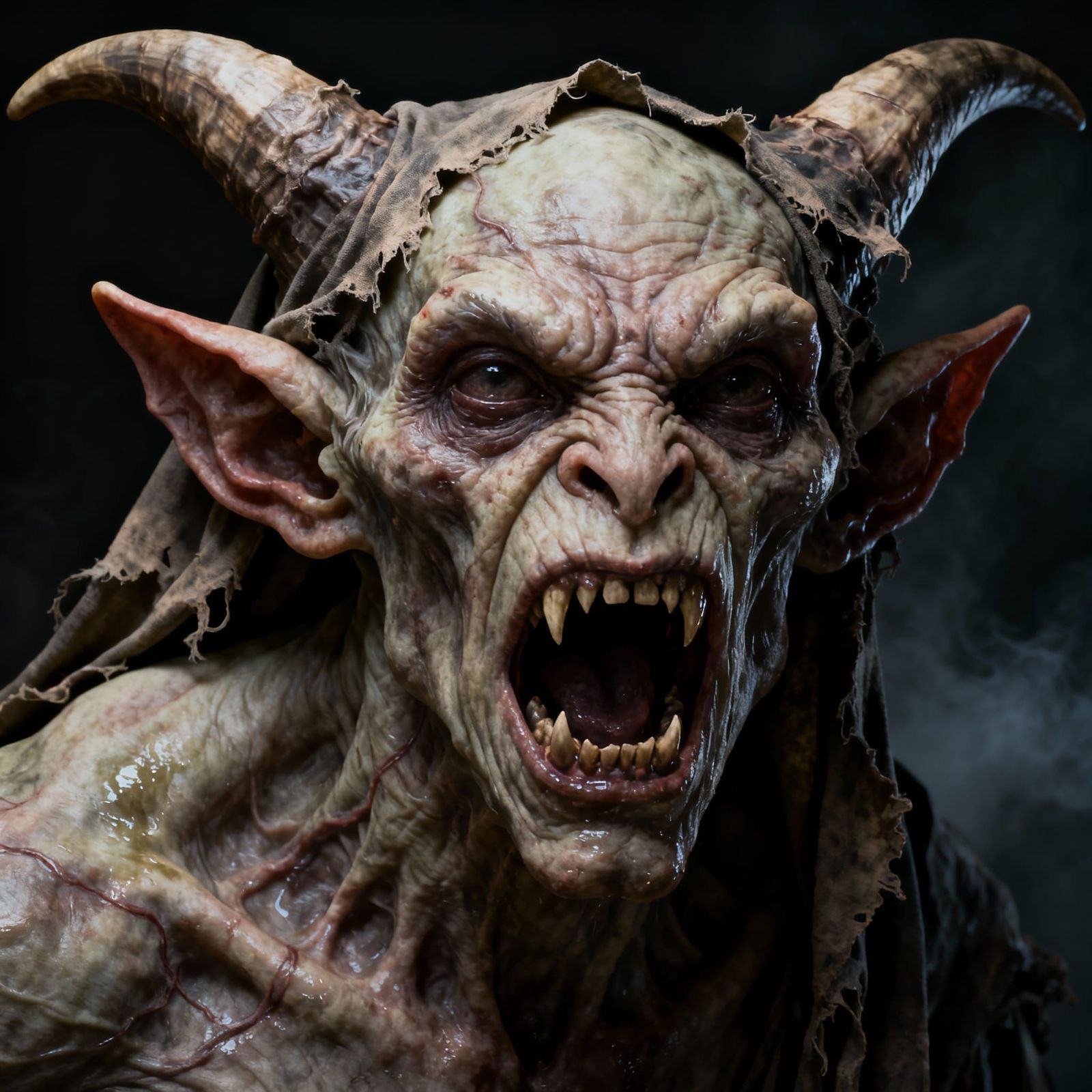 Grotesque Demonic Creature Portrait in Dark Fantasy Style