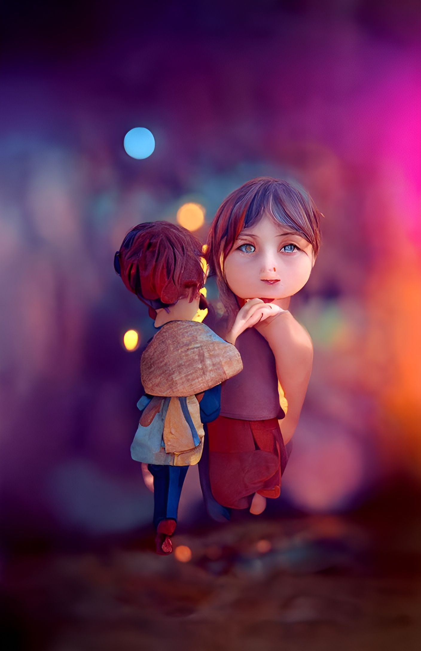 Two Friends Holding Hands: A Whimsical Illustration
