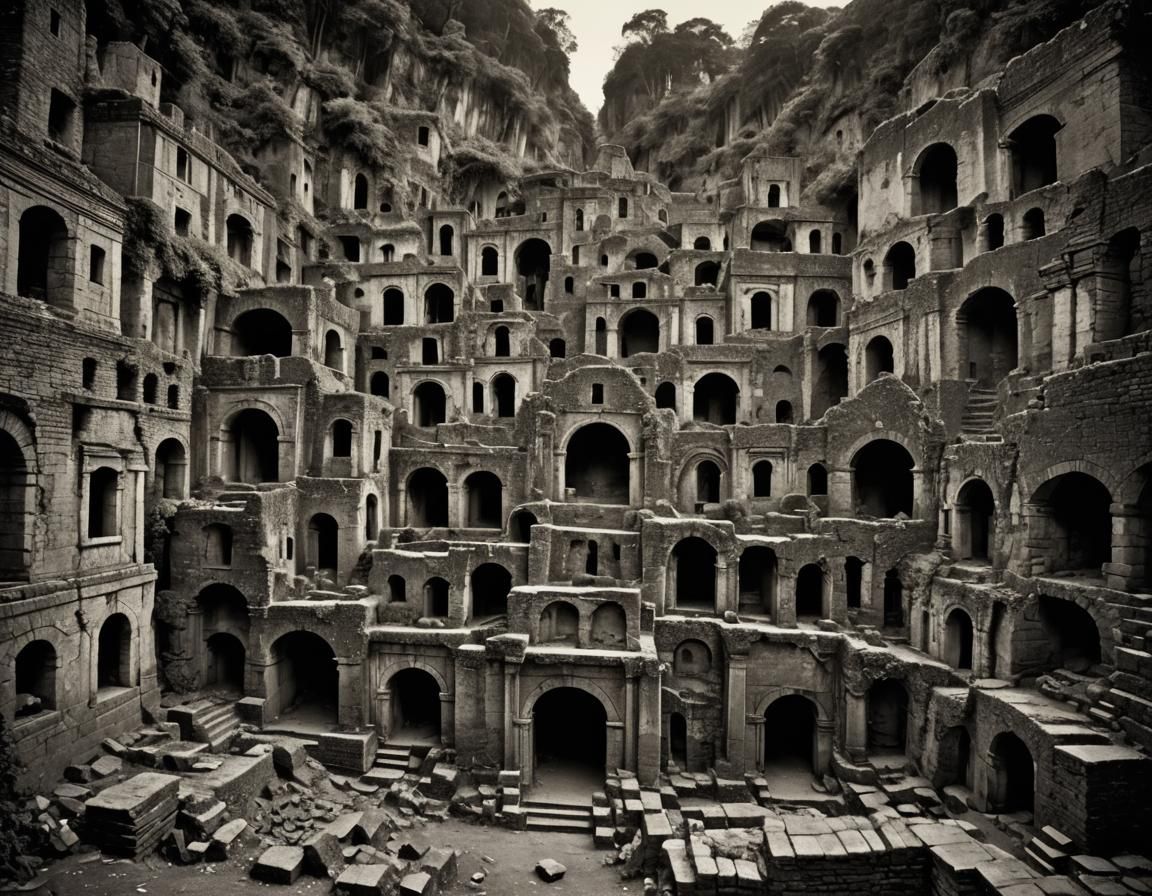 Food City in Romantic Ruins Style