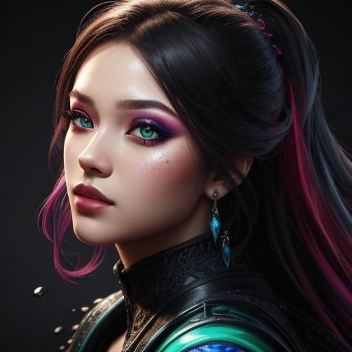 Hyperrealistic Makeup Splash Art with Dramatic Lighting
