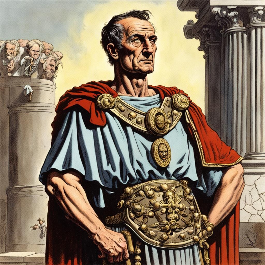 Julius Caesar in Comic Art Style