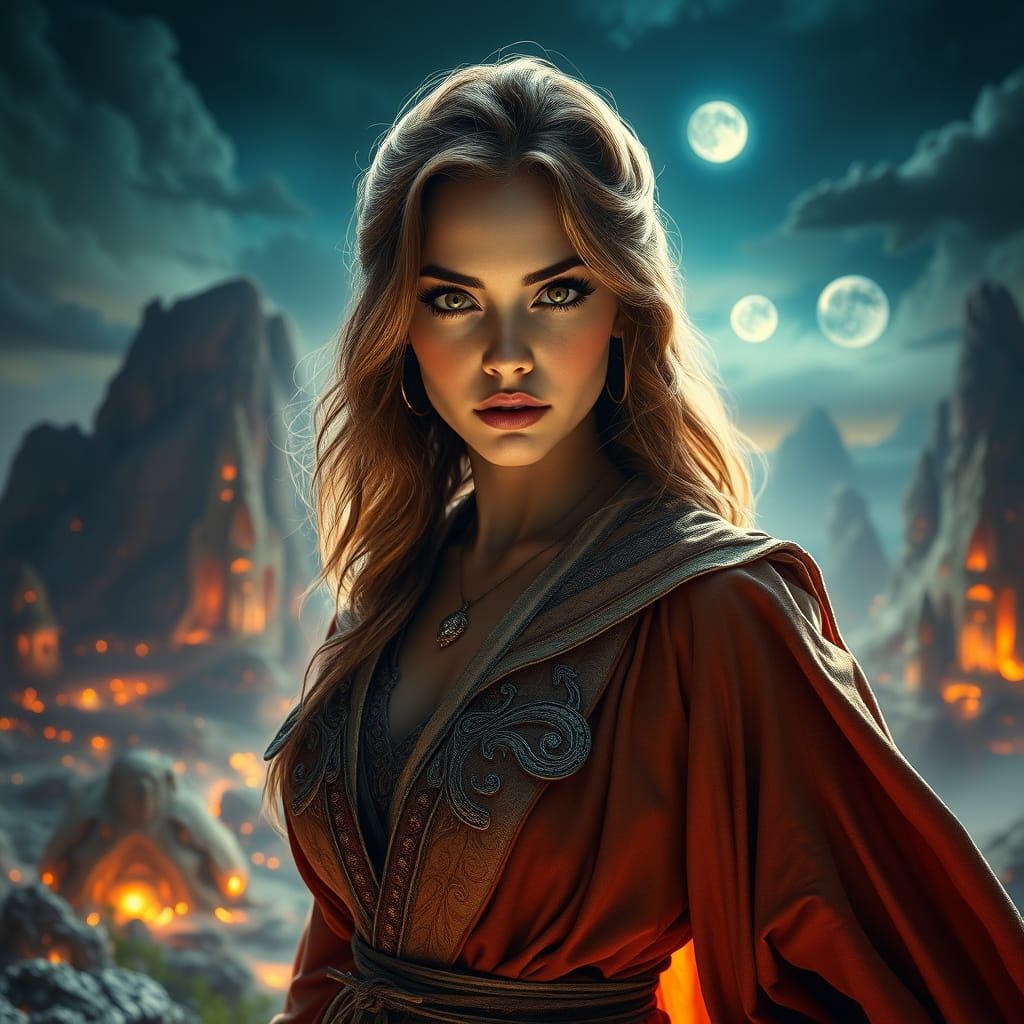 Heroic Fantasy Woman in Epic Landscapes