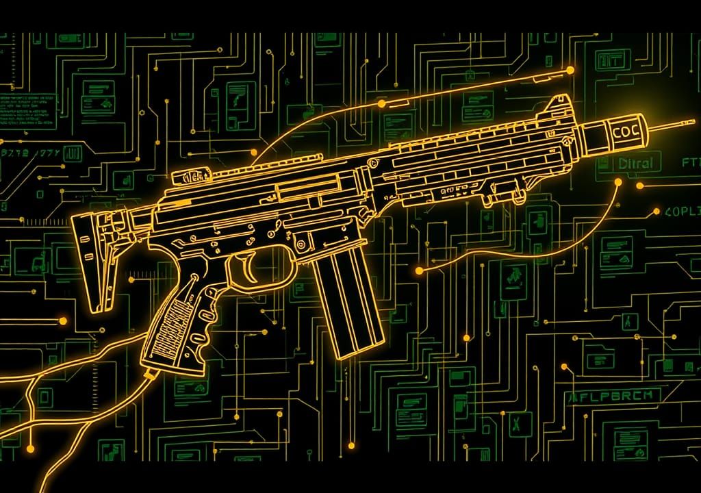 Cyberpunk Digitalized Gun