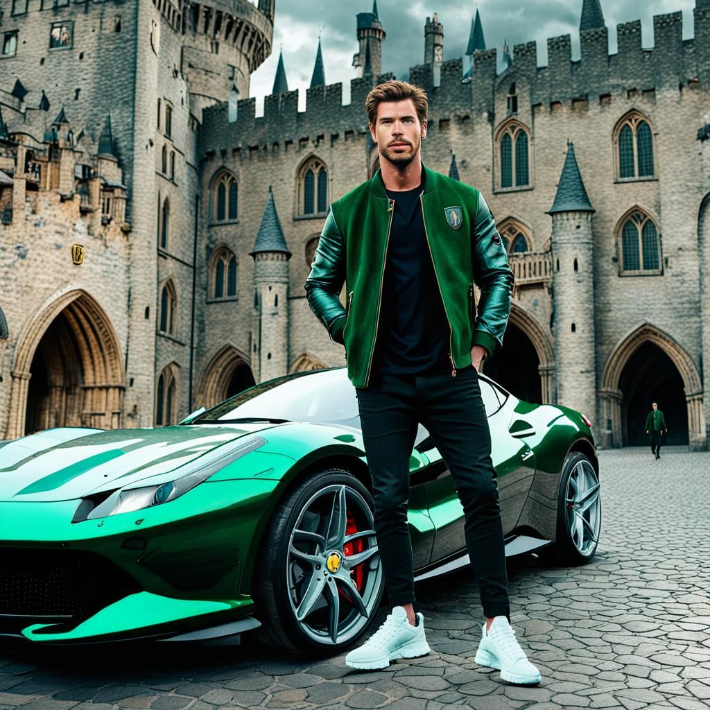 Slytherin Fashion Icon at Hogwarts: Digital Painting