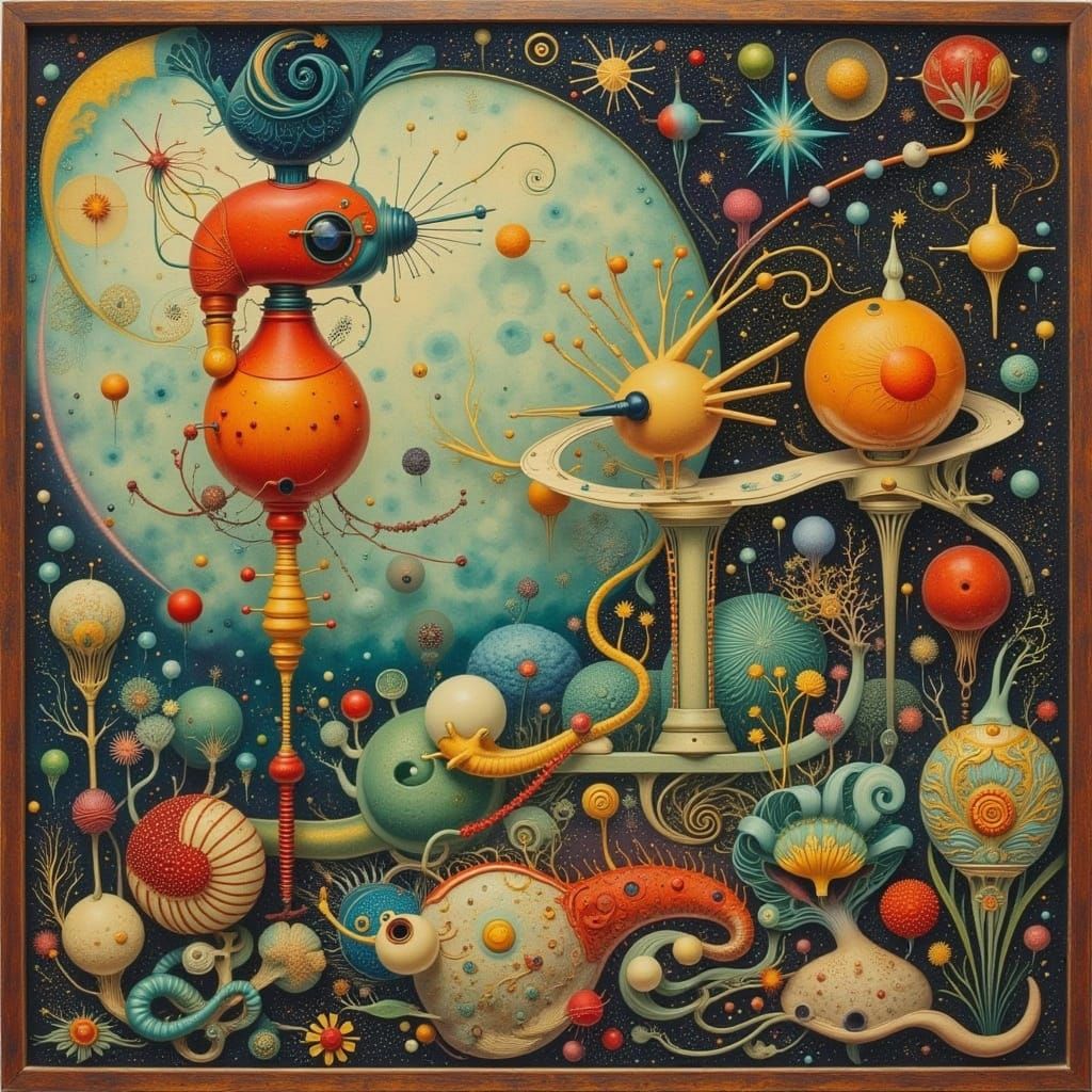 Retro Futuristic Sci-Fi Abstractions in Mid-Century Style