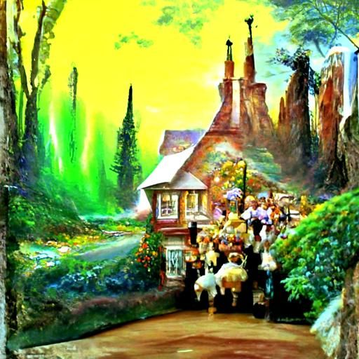 Oz's Yellow Brick Road: Luminous Landscape Painting