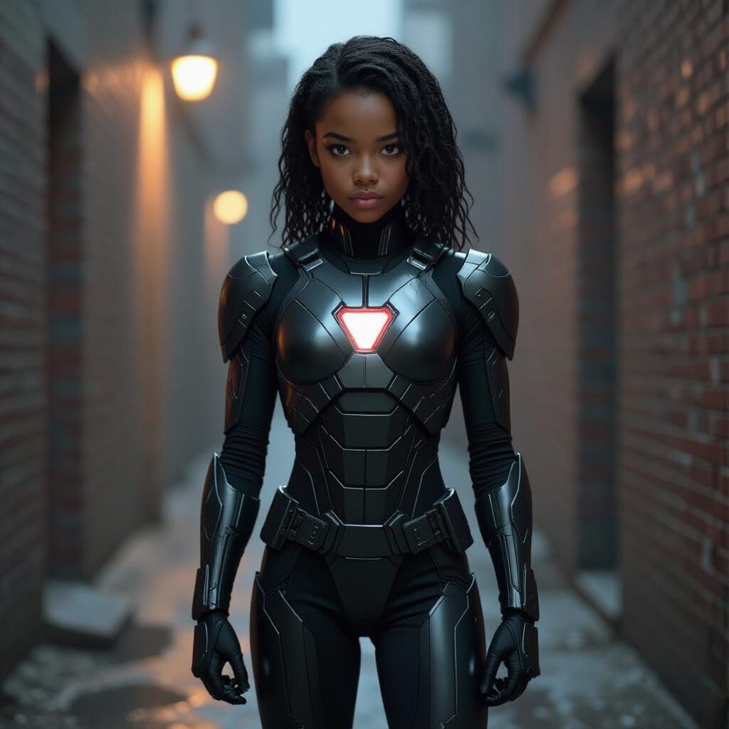 Ironheart: Chicago Superhero in Hyperrealistic Style