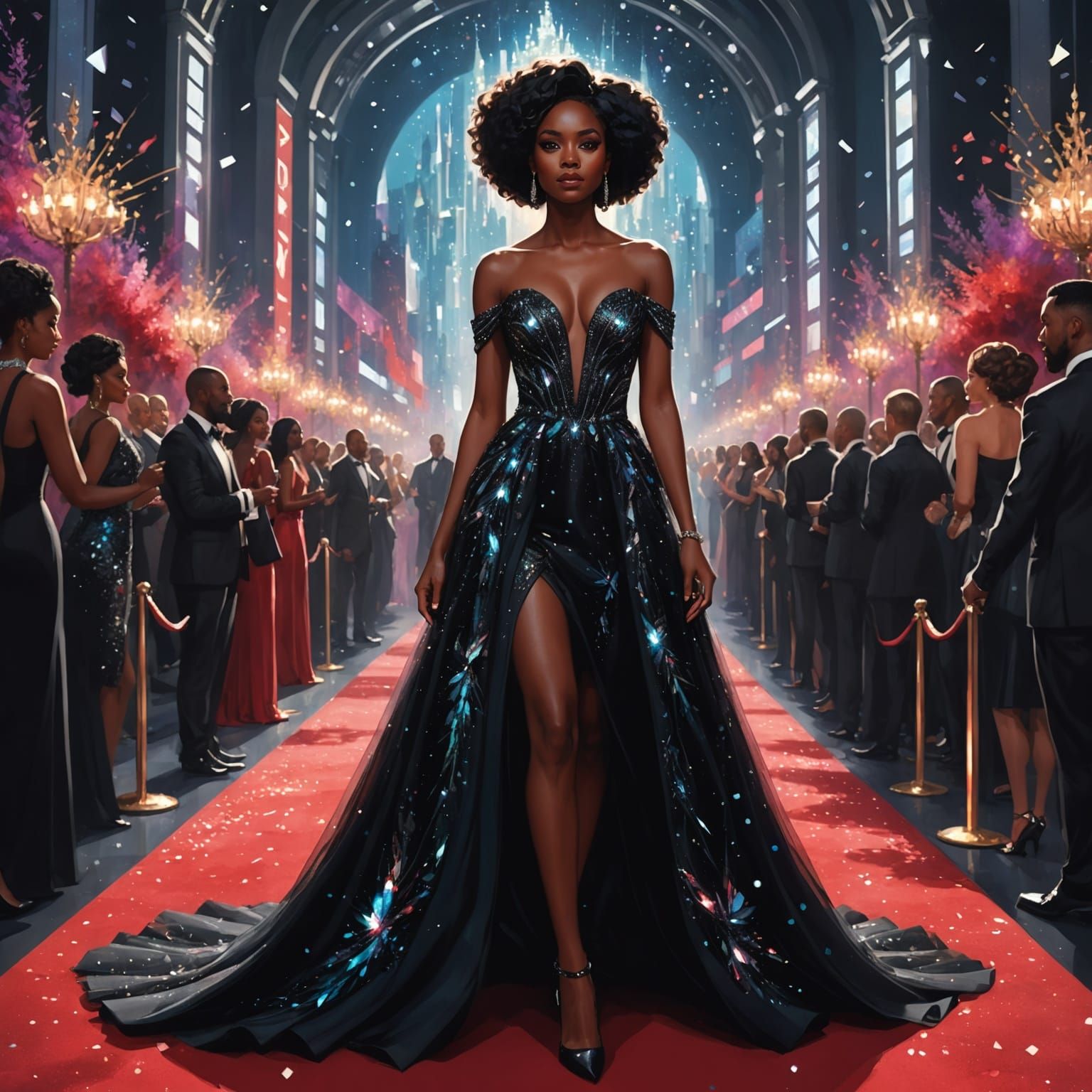 Enchanted Red Carpet in Vibrant Fantasy Style