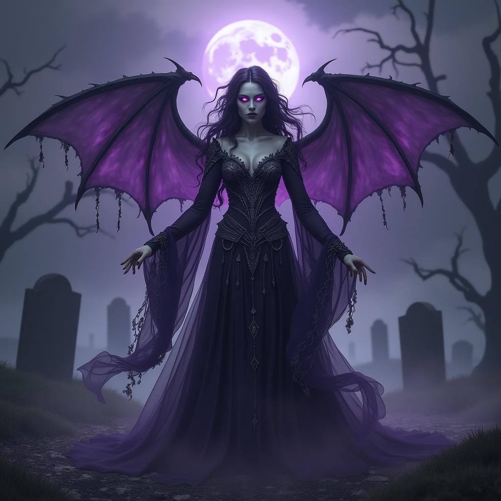 Ethereal Morgana in Misty Forest, Digital Art