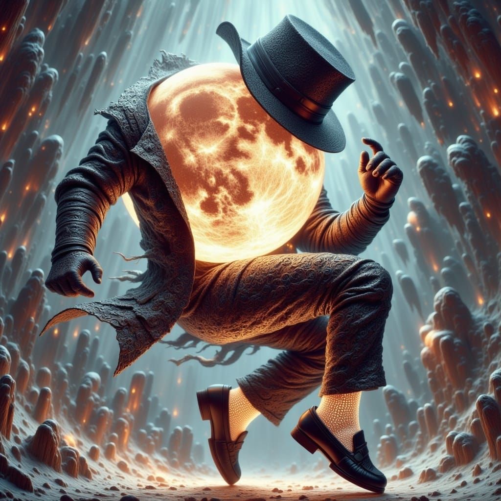 Epic Fantasy Moon Dancer in Shimmering Attire