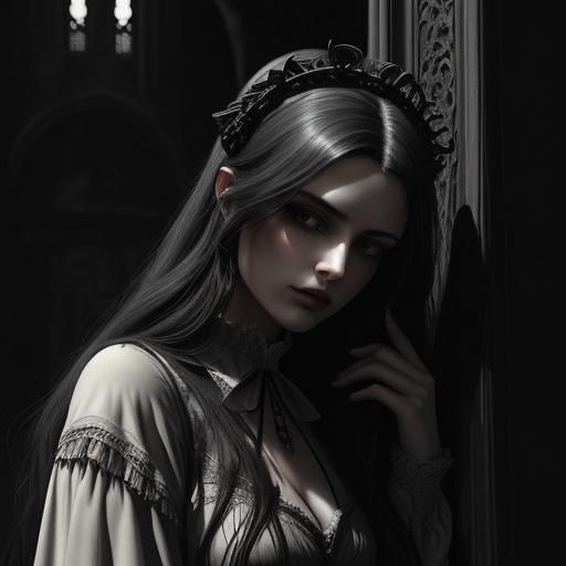 Gothic Heroine in Dark Fantasy Portrait