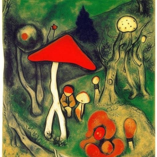 Cozy Forest Hut Interior, Fauvist Expressionism