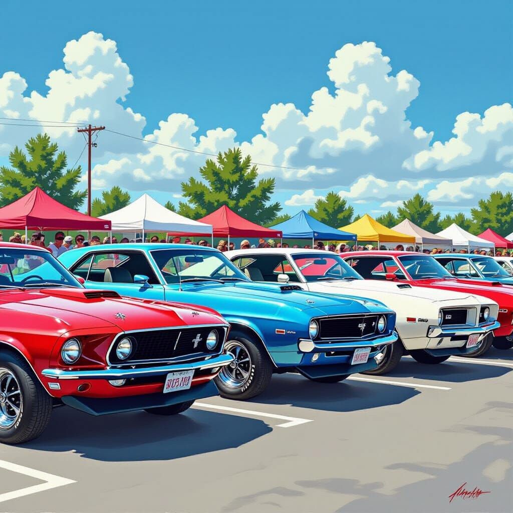 Classic Muscle Cars at Weekend Car Show