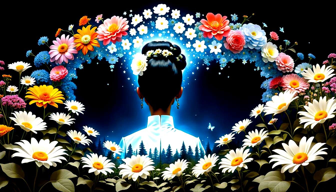 Psychedelic Fractal Portrait in Post-Modern Style