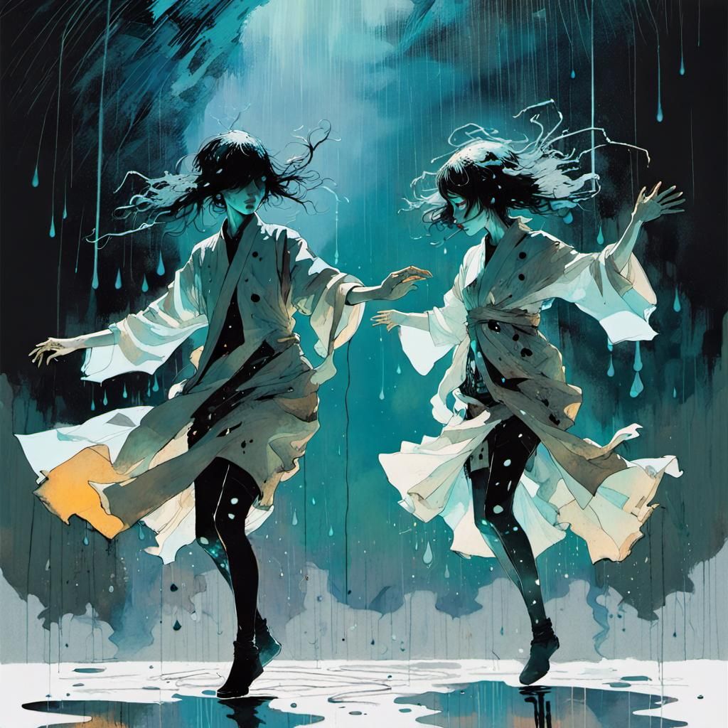 Bioluminescent Ghosts Waltzing in Post-Apocalyptic Rain