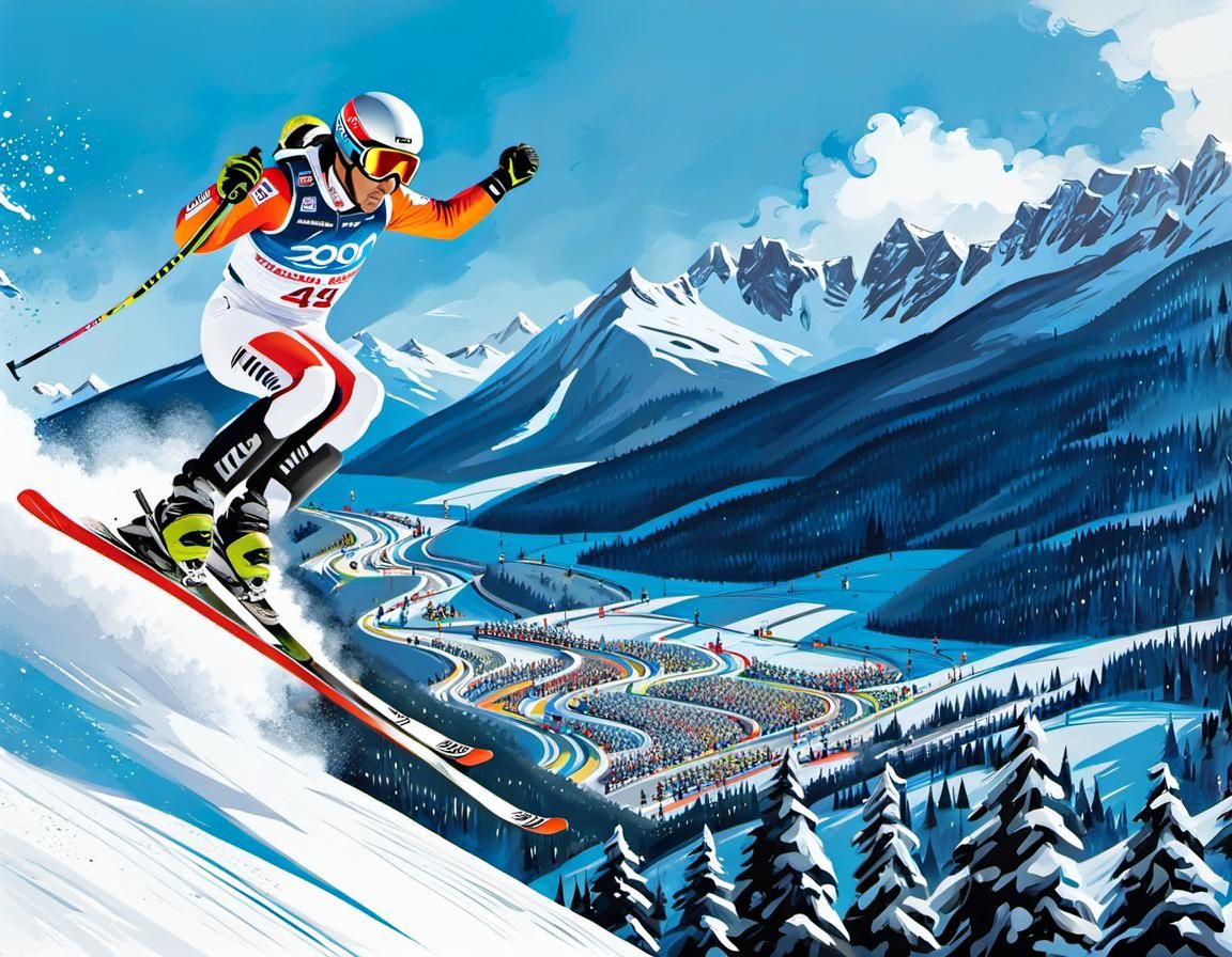 Skier Jumps to Finish Line in Alpine Worldcup