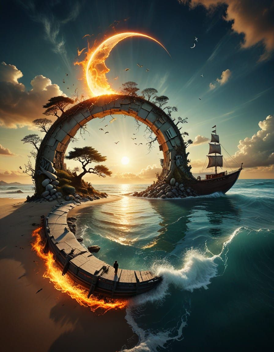 Surreal Dreamscape Within Ancient Stargate