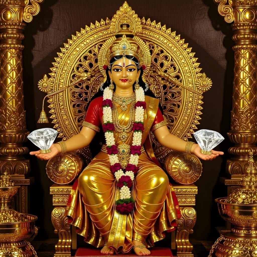 Goddess of Wealth on Golden Throne