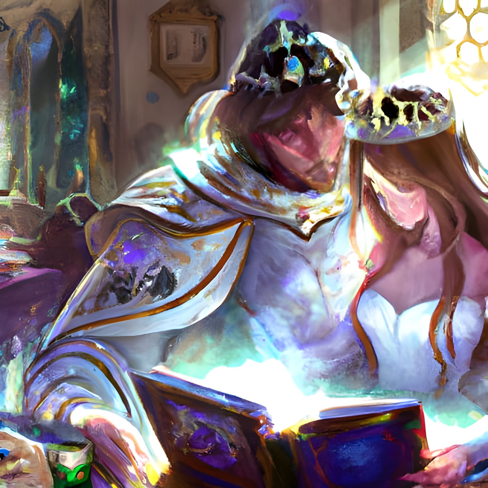 Prince and Princess Reading: Detailed Portrait