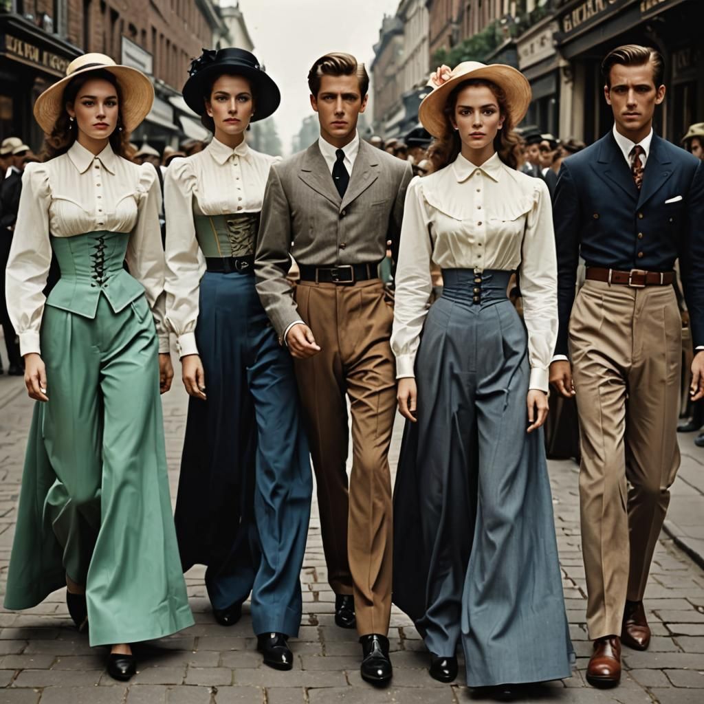 Vintage Fashion: Women and Men in Classic Attire