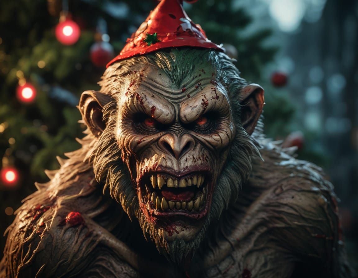 Hyper-Realistic Zombie Monkey Monster Clown Santa Claus Horr...
