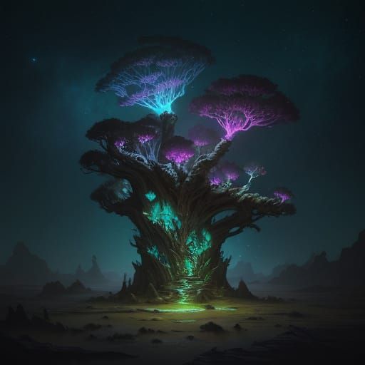 Colossal Stone Chest in Alien Desert Landscape