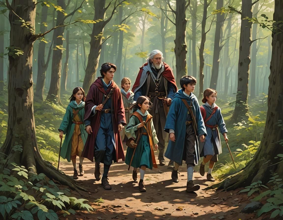 Mage Students Walking Through the Woods