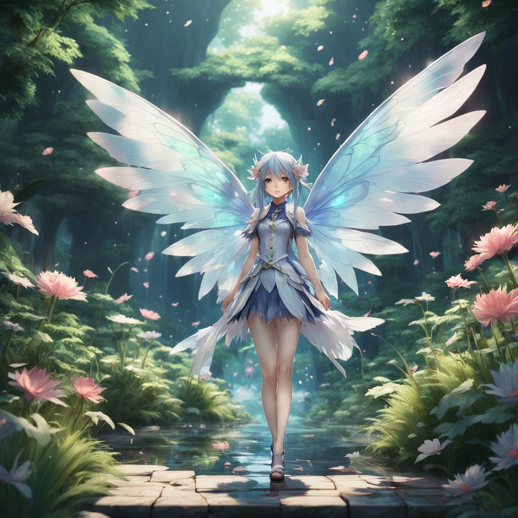 Mystical 3D Anime Fairy in Vibrant Settings