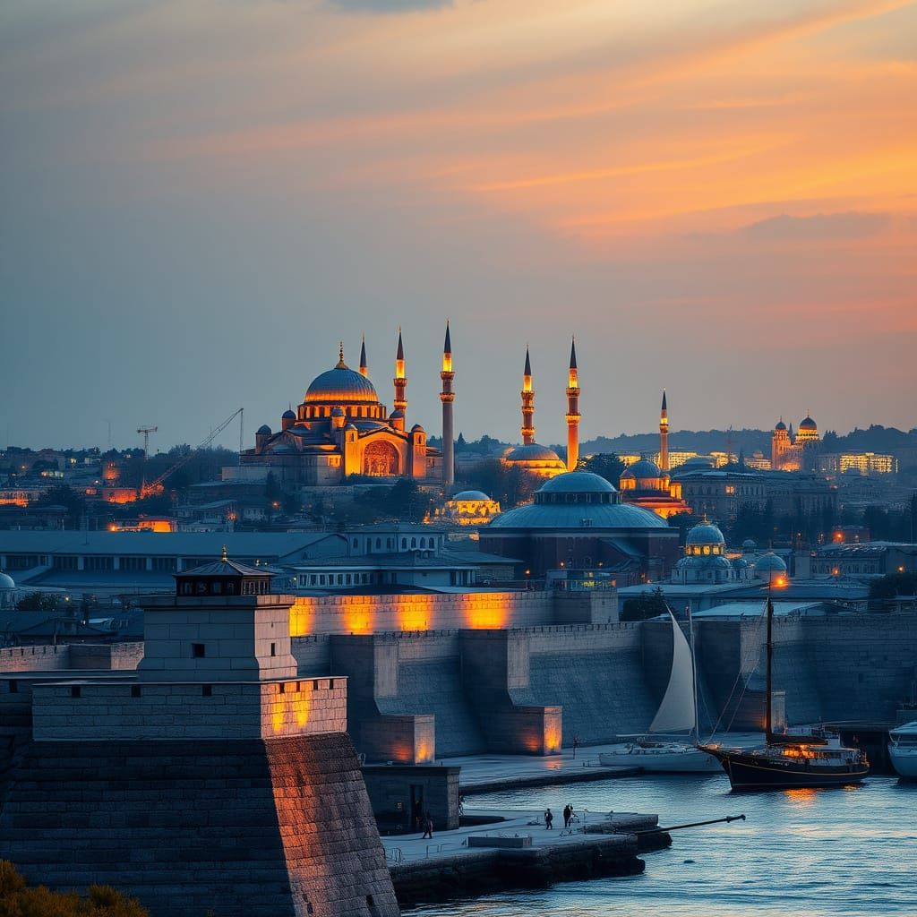 Epic Constantinople Horizon View at Sunset