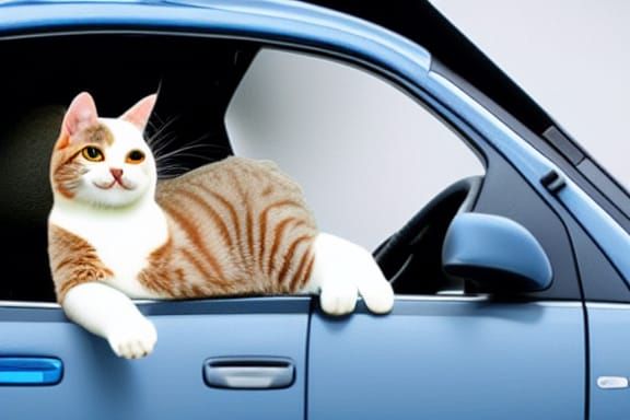 A Cat Driving a Car