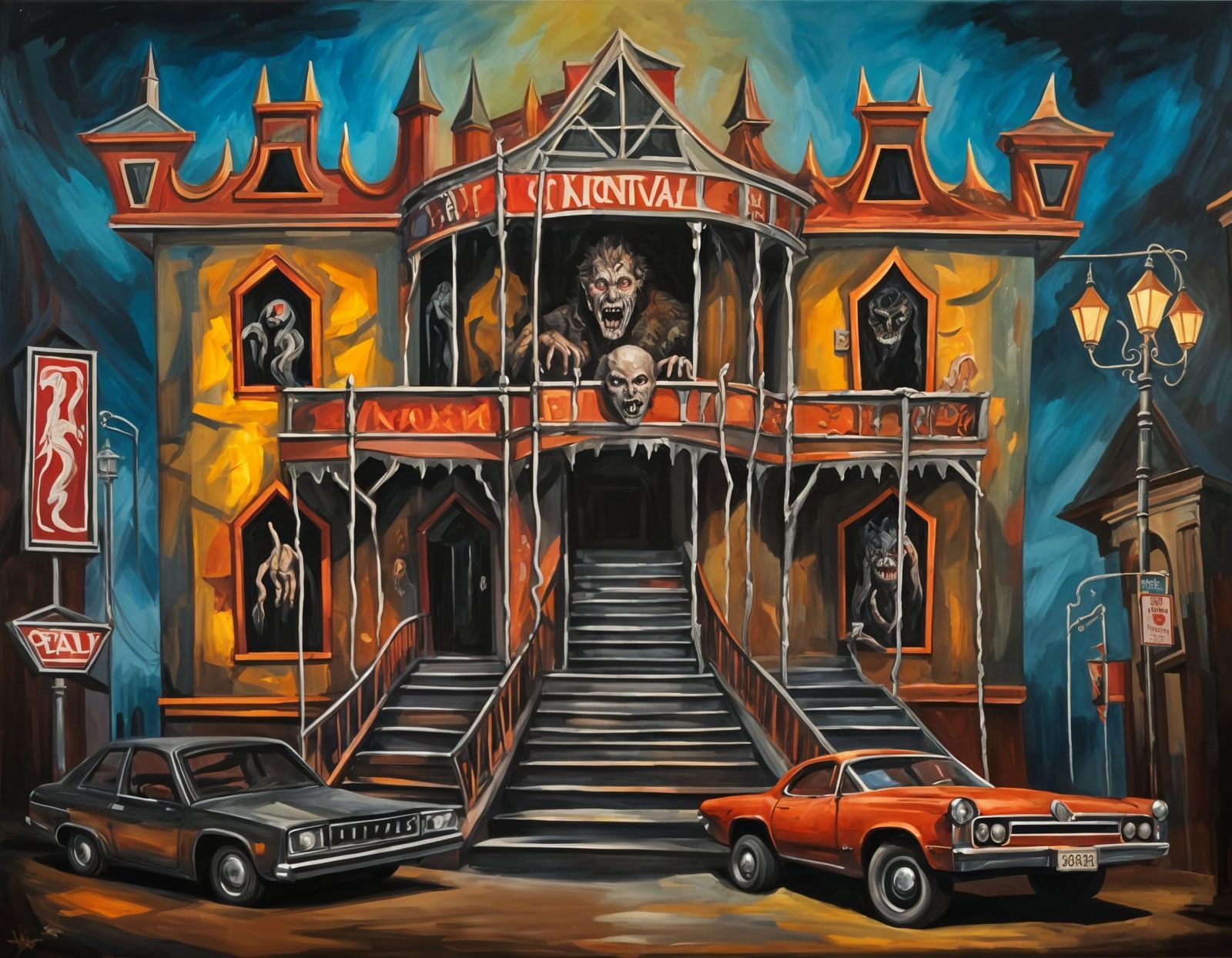 Carnival Haunted House Facade in Renaissance Style