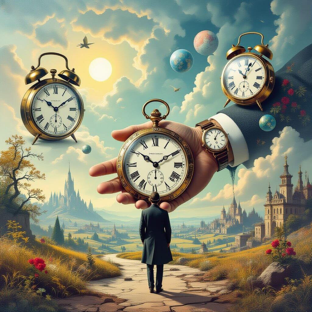 Surreal Time Distortion: Vintage Clocks & Futuristic Watches