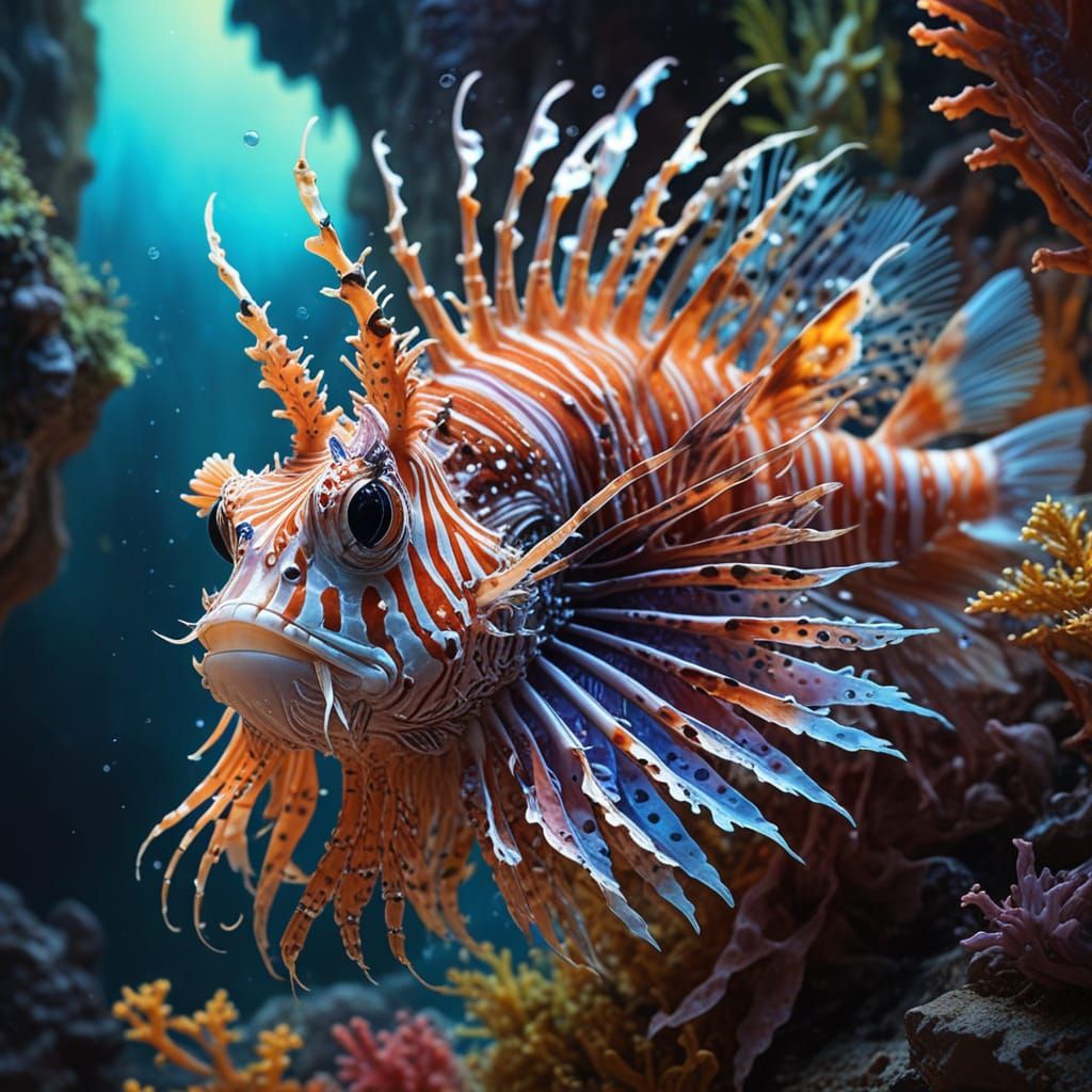 Majestic Lionfish Hybrid in Ethereal Glow