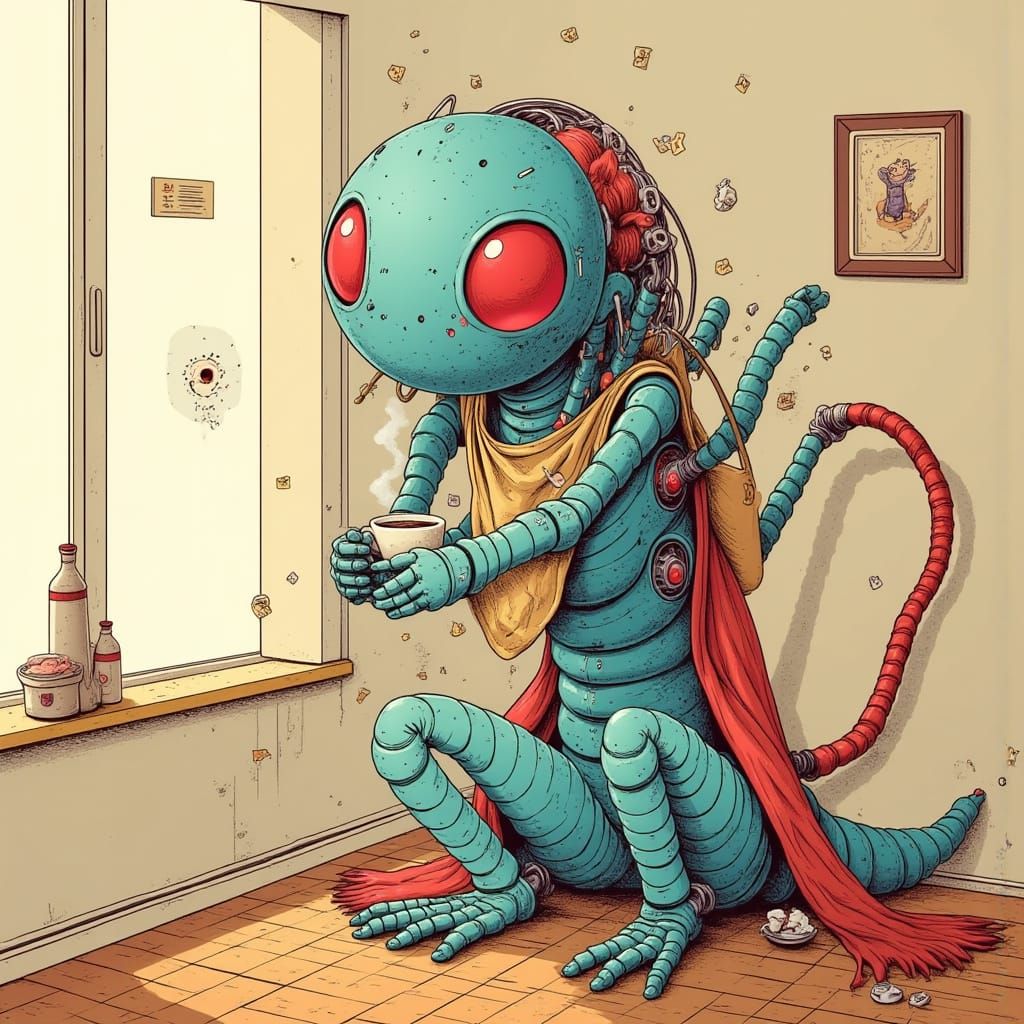 Praying Mantis in Realistic Style