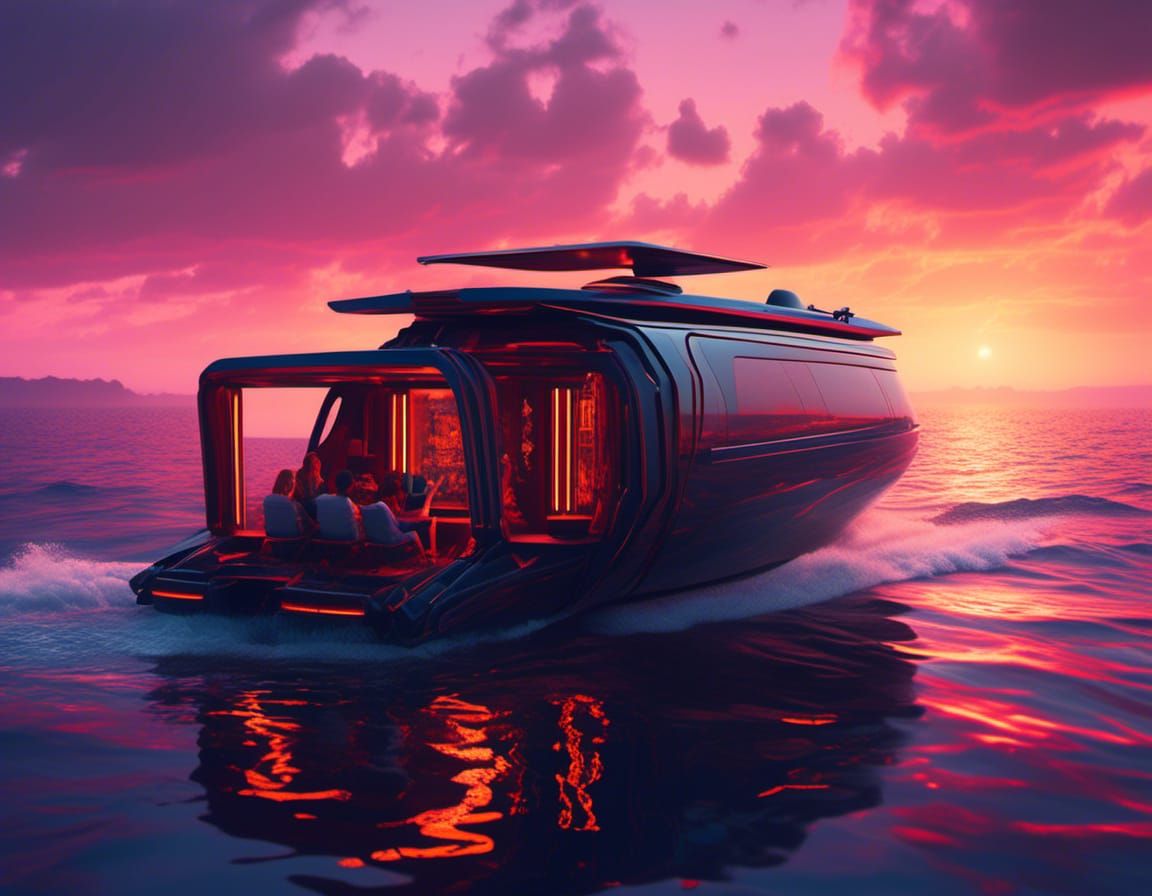 Futuristic Hybrid Motorcycle-Boat Concept Vehicle