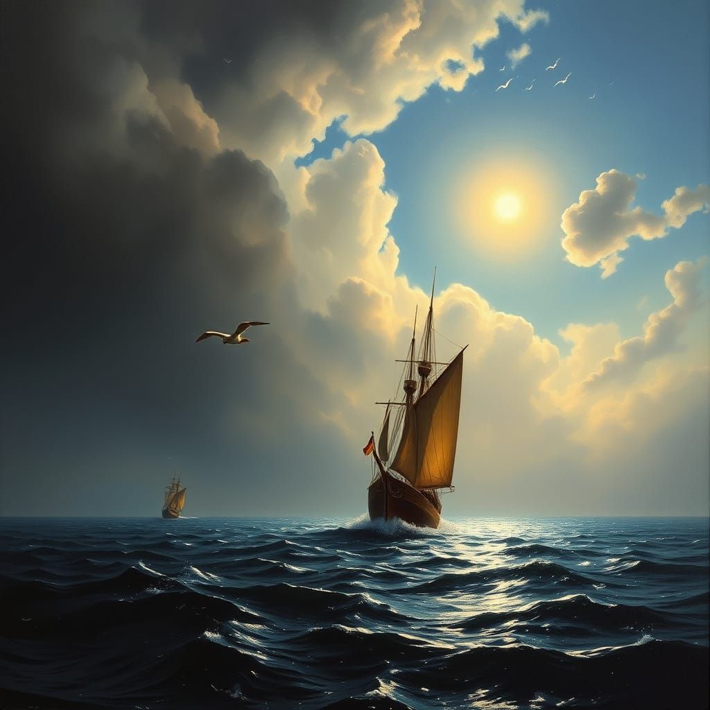 Eye Reflecting Ship at Sea, Mystical Realism
