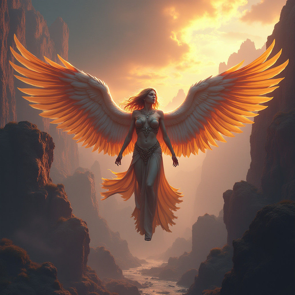 Heroic Nike, Goddess of Victory, in Detailed Matte Painting