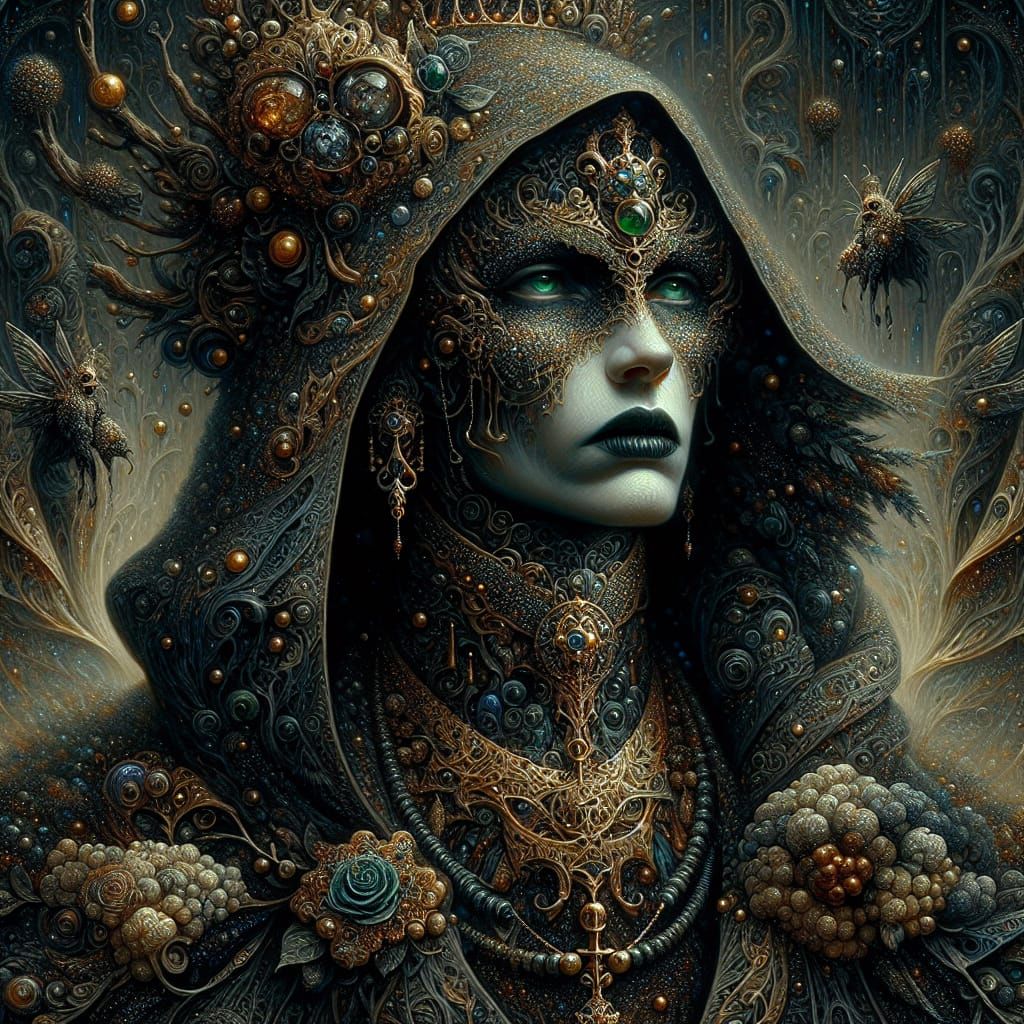 Dark Fairy-Queen Mab in Gothic Victorian Style