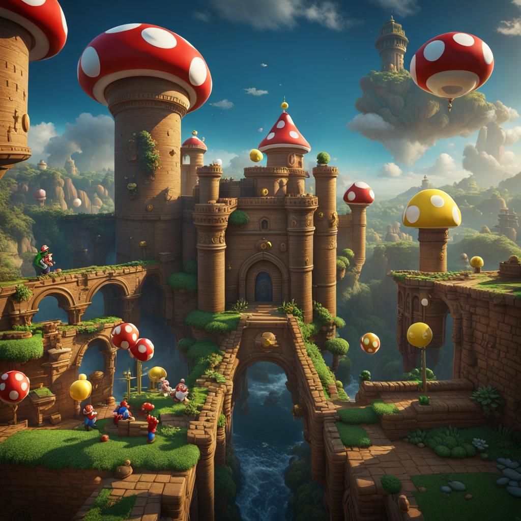 Detailed Matte Painting of Super Mario in 8k