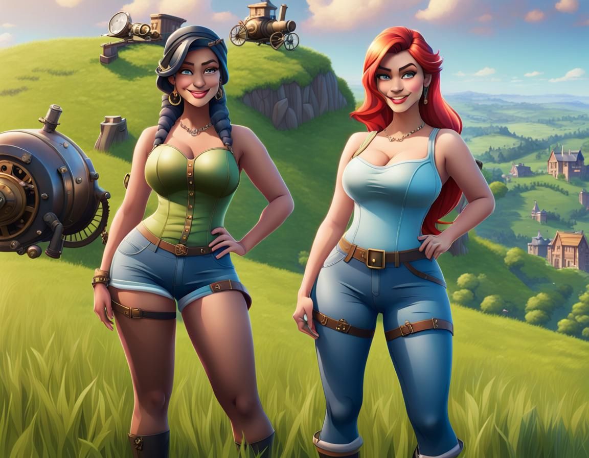 Disney Princesses Reimagined in Fortnite Style