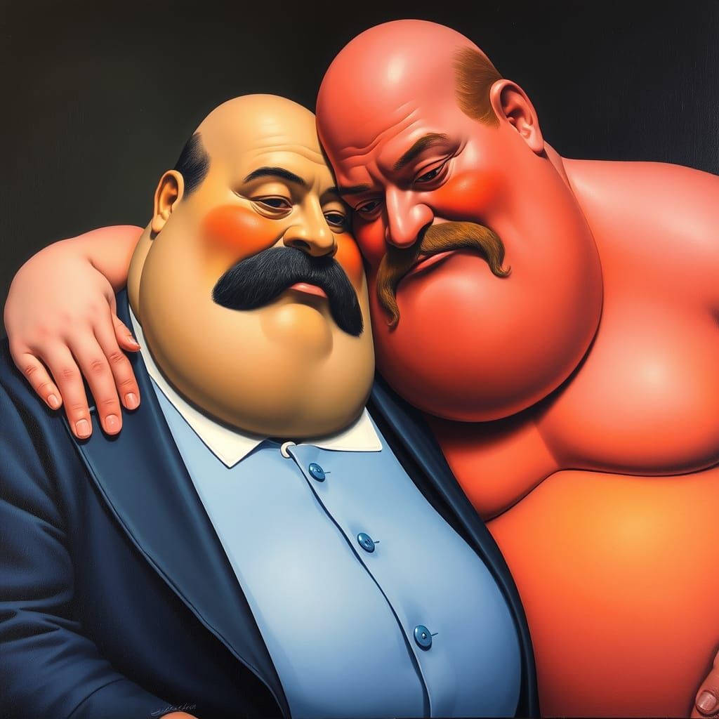 Fat Couple in Vibrant Oil Colors
