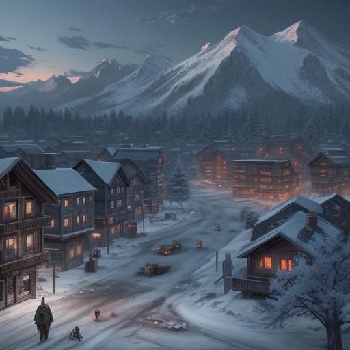 Winter Zombie Ghost Town: 3D Anime Art
