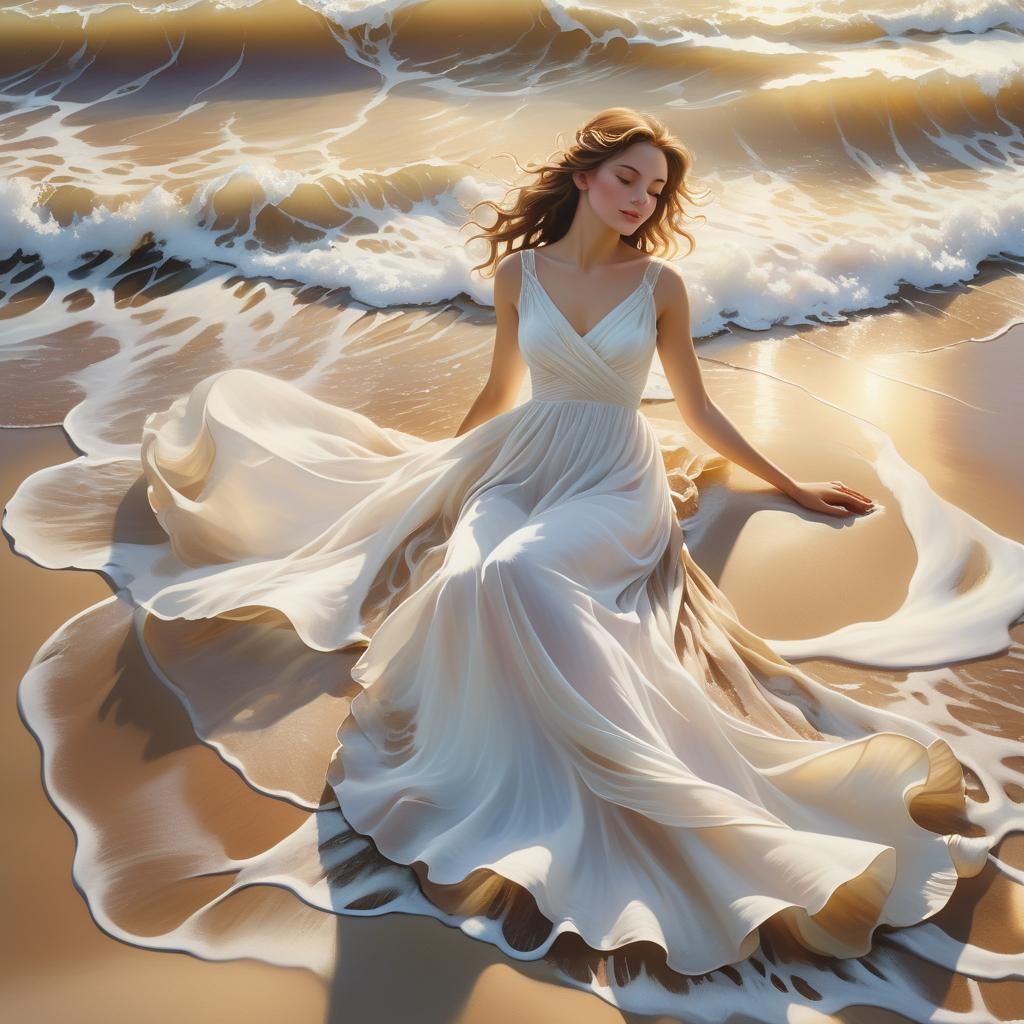 Ethereal Beach Scene in Fantasy Style