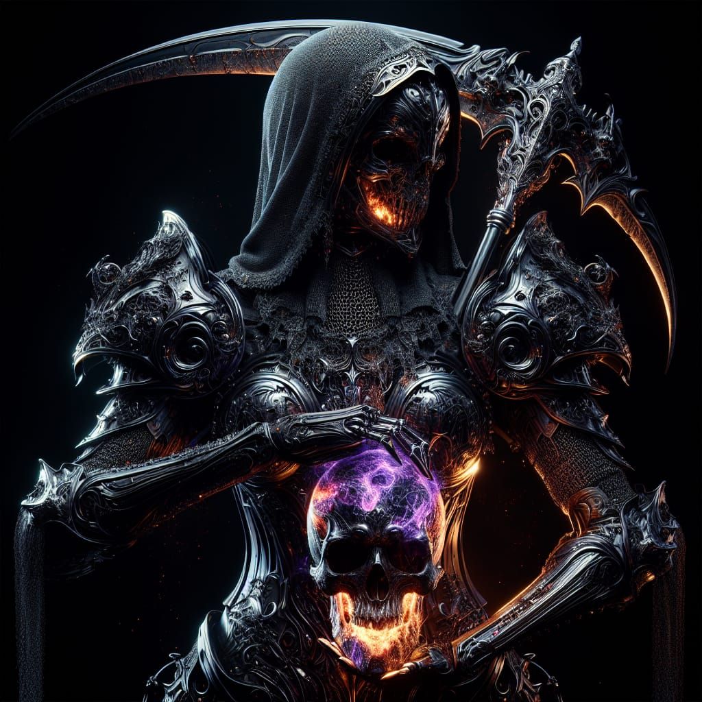 Skeletal Lady Knight Grim Reaper