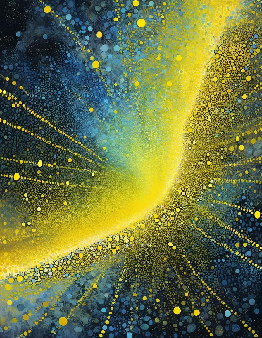 Ethereal Yellow Landscape in Geometric Abstract Style