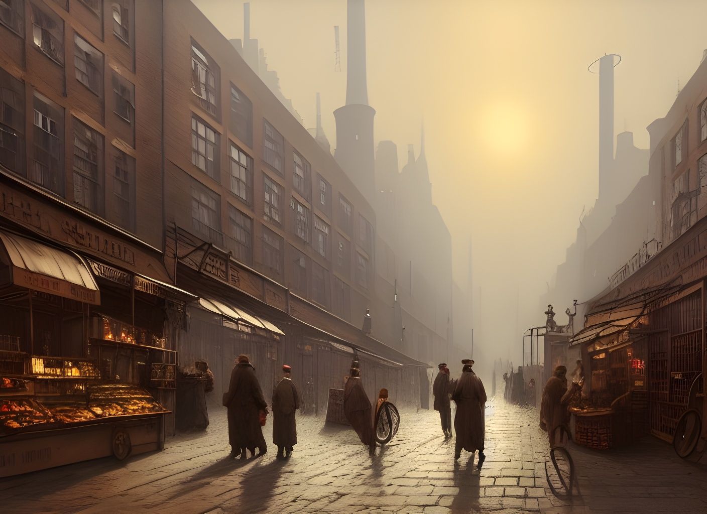 Steampunk Street Market in Victorian London